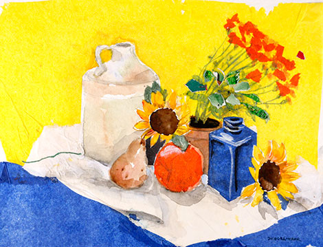 Jug and Sunflowers