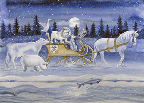 Penn Vet animals in snow